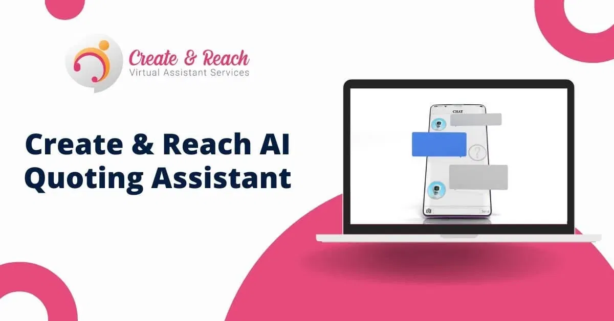 Laptop displaying a smartphone with chat bubbles on the screen. Text reads: