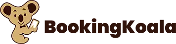 Logo of BookTokKoala featuring a stylized koala holding a book, embodying the charm akin to a virtual assistant. The brand name appears in brown text, highlighting its supportive role much like a general virtual assistant, always ready to lend a paw in organizing your literary adventures.